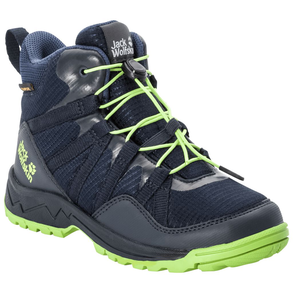 Jack Wolfskin THUNDERBOLT TEXAPORE MID ορειβατικα παπουτσια παιδικά βαθυ μπλε/ανοιχτο πρασινο | GR94